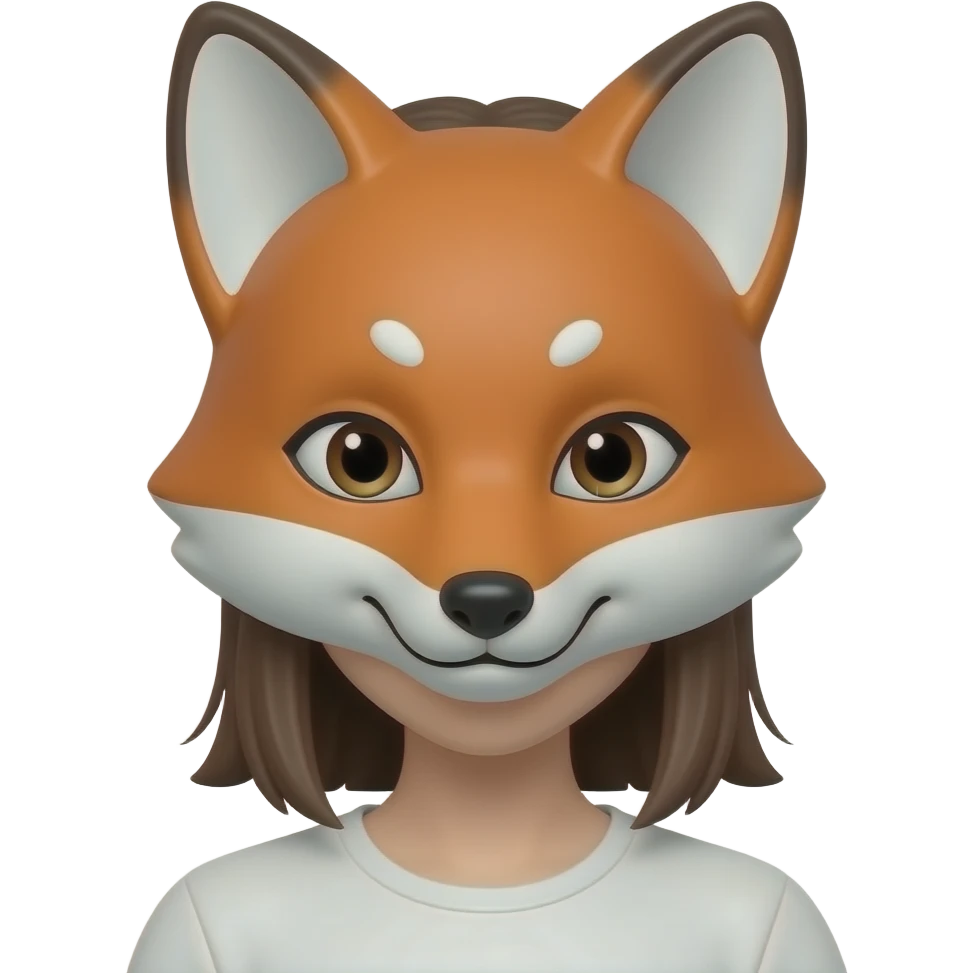 una persona con una mascara de zorro emoji