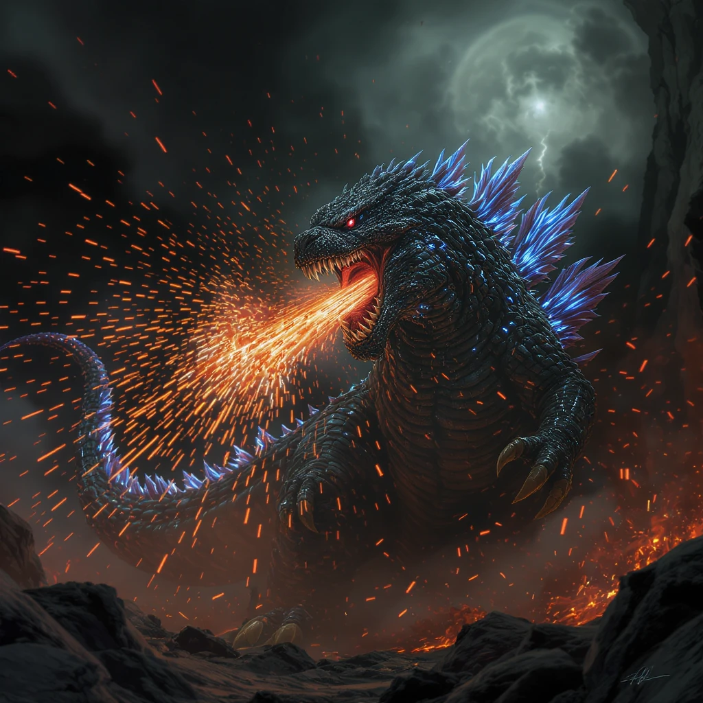 godzilla attackig ny emoji