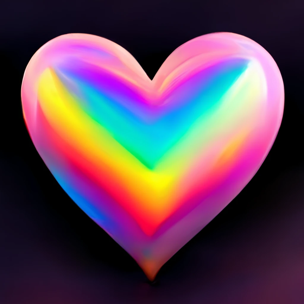heart with a rainbow iridescent effect emoji