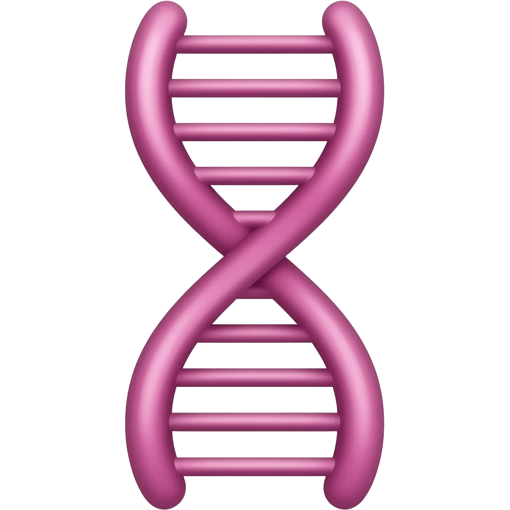 pink chromosome on white background without lines between arms emoji