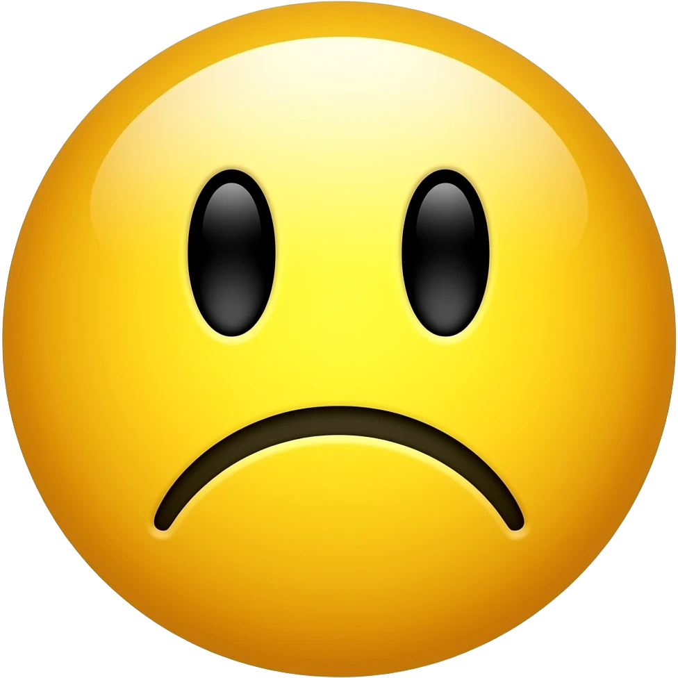 Сгенерируй желтый смайлик, грустит emoji