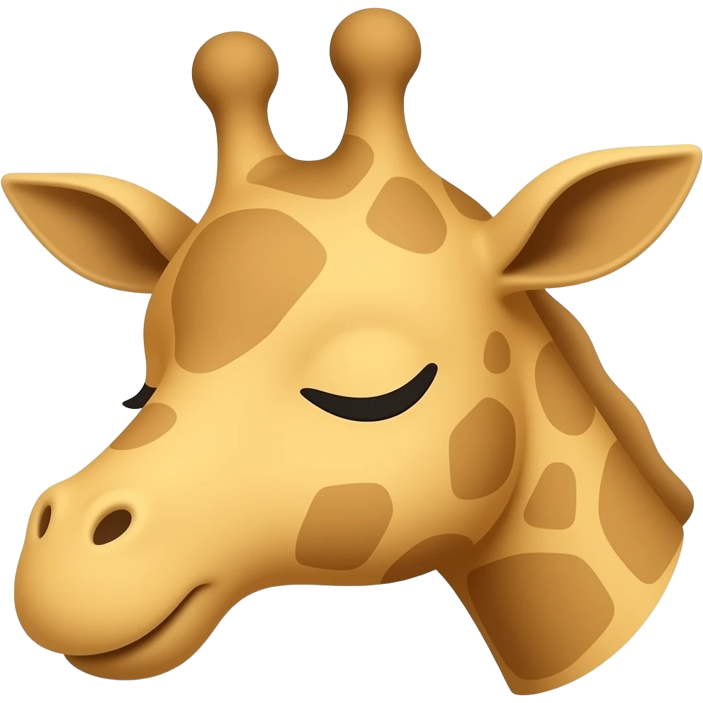 Einfacher Giraffenkopf schlafen emoji