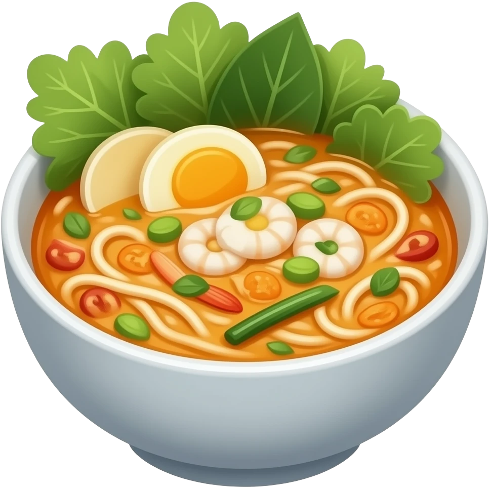 Tom yum goong noodles soup emoji
