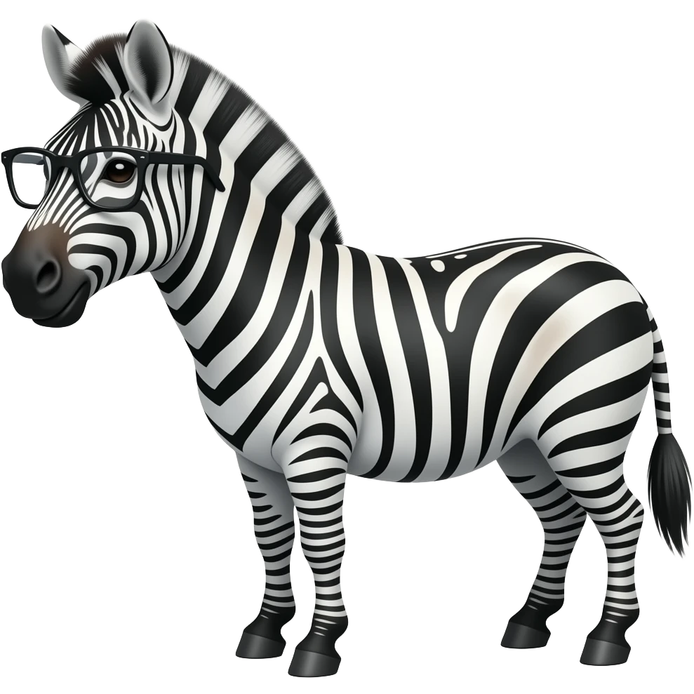 zebra wear glasses emoji