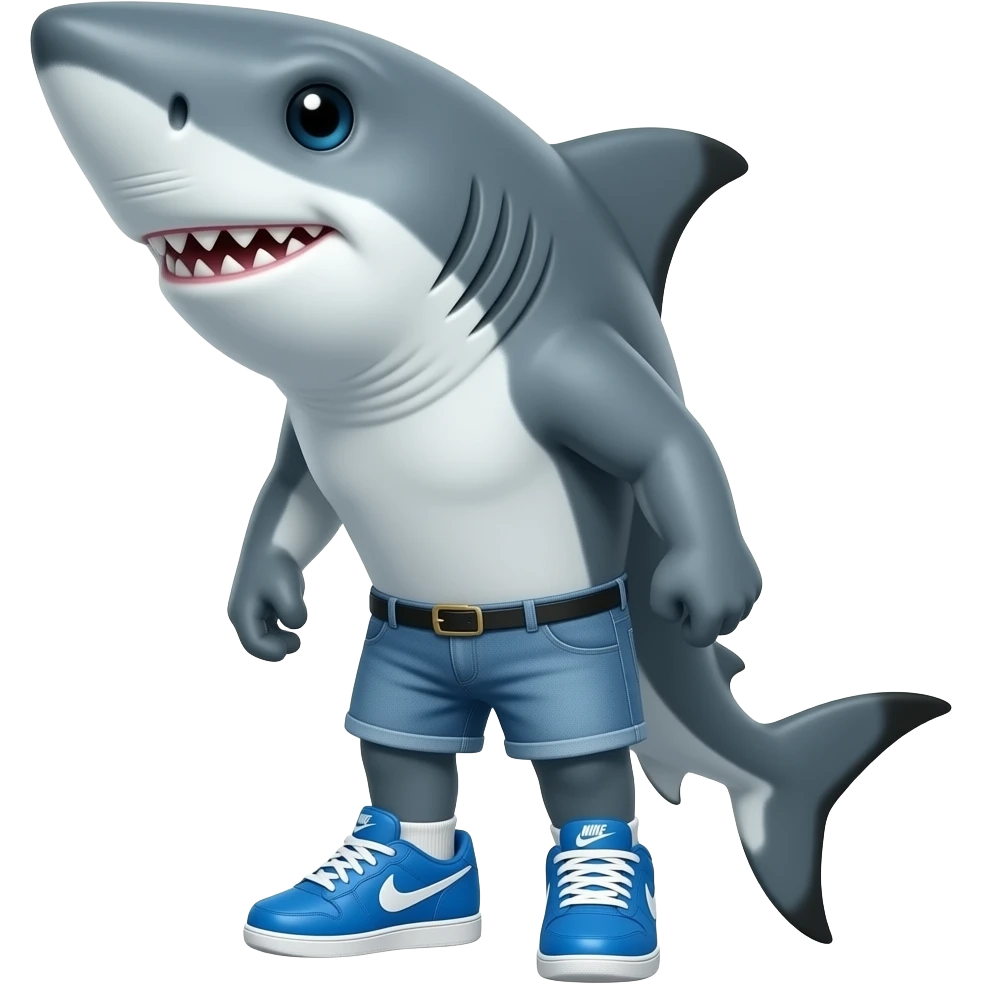 Shark in blue Nike shoes emoji