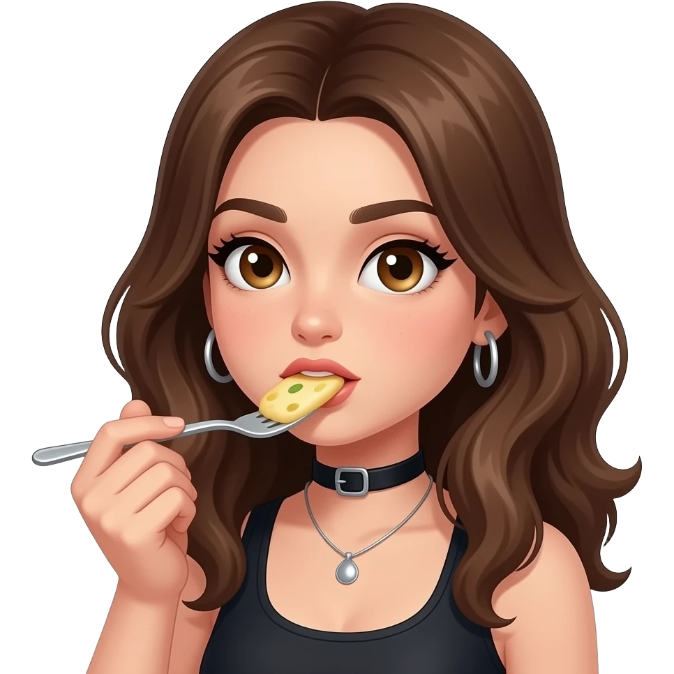Brown hair baddie girl eating hand you know what iam talking emoji