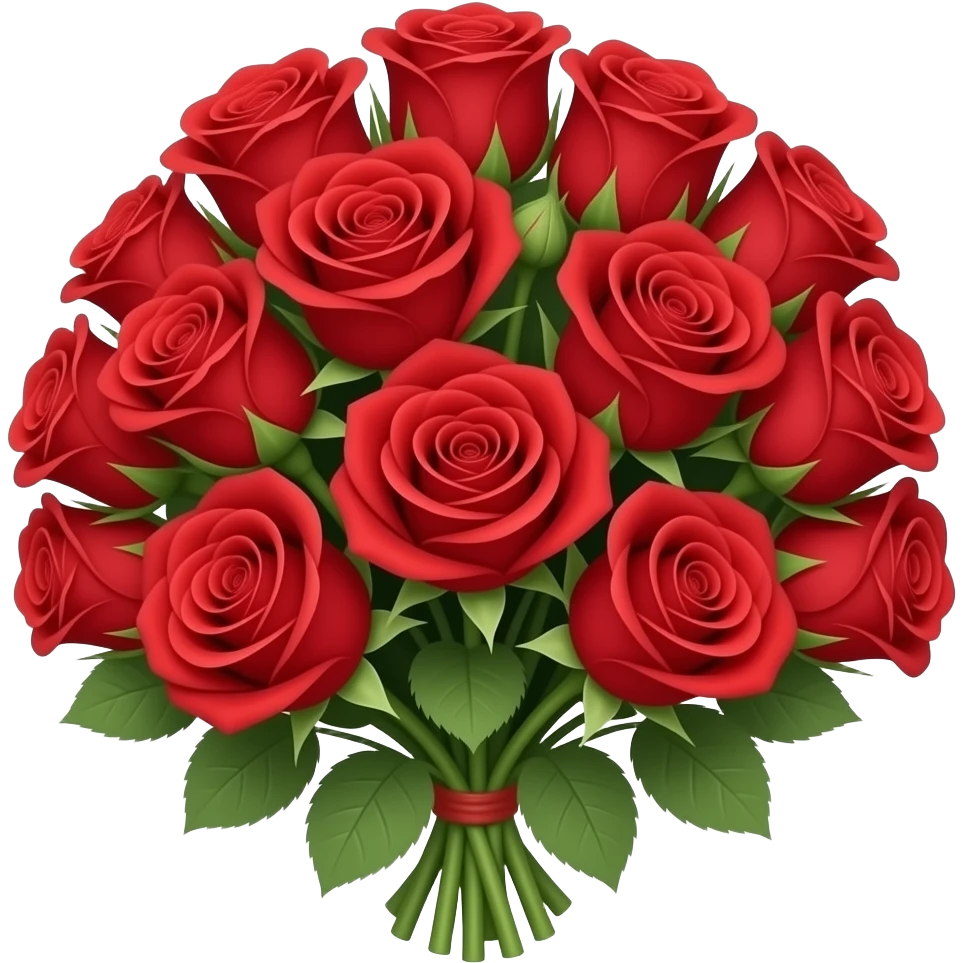 bouquet of red roses emoji