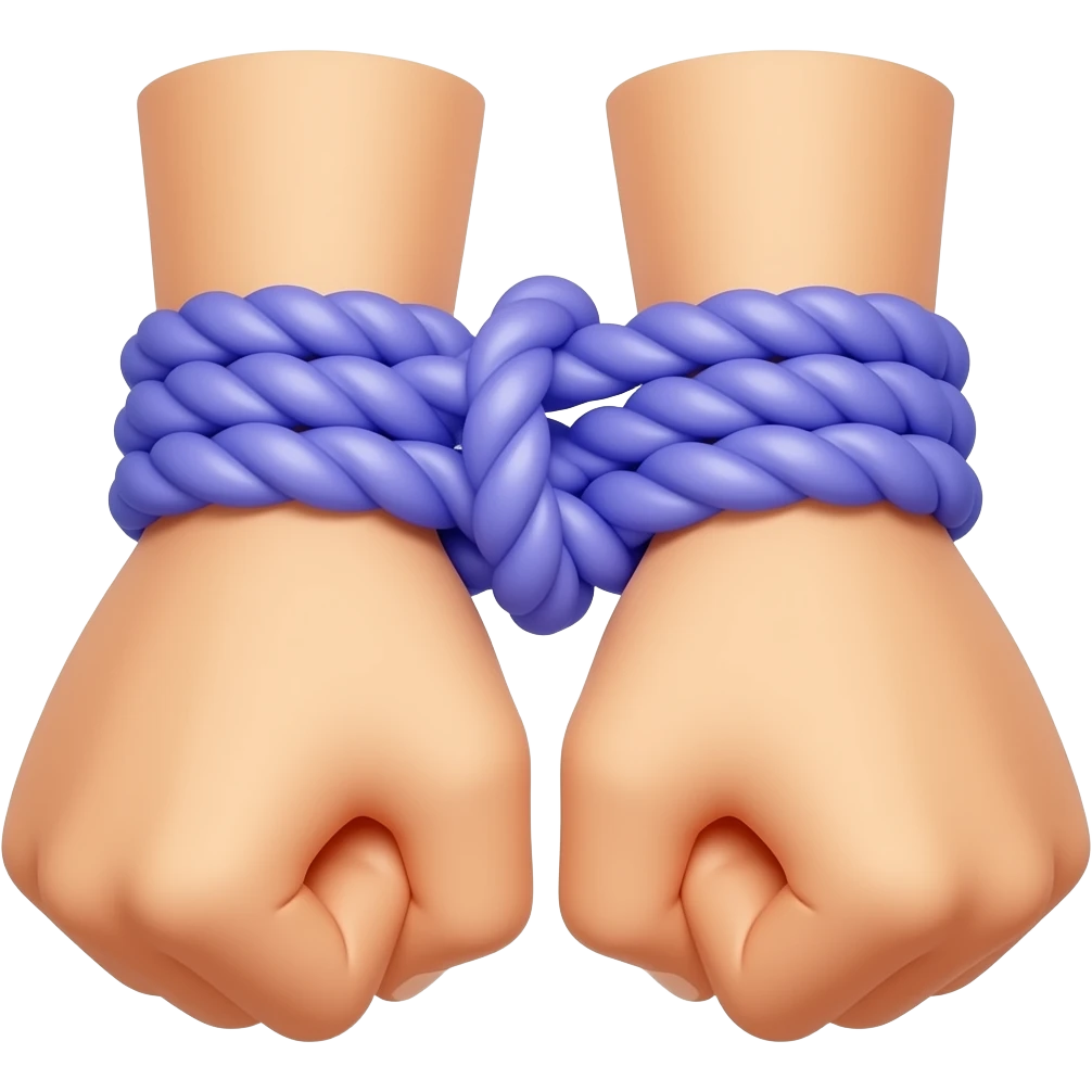 Hands Tied up using Purple/blue Ropes emoji