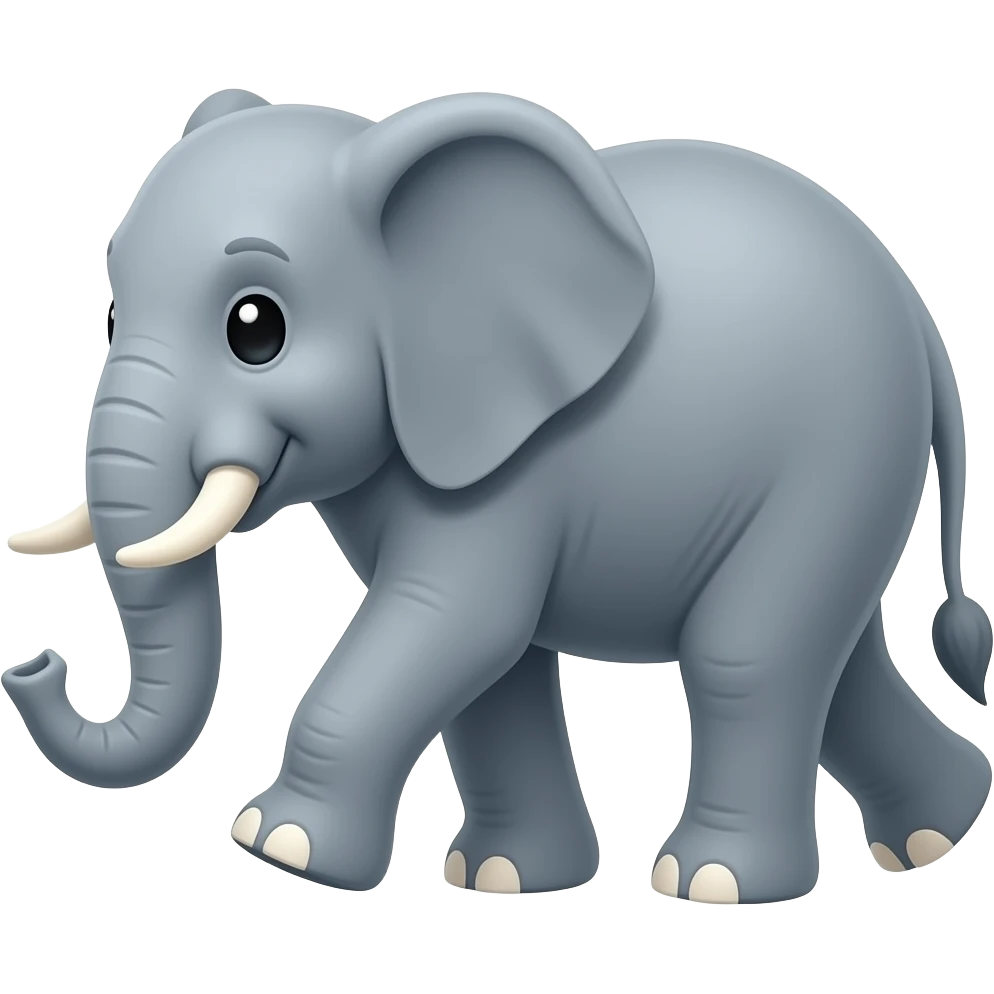 Cartoon elephant walks emoji