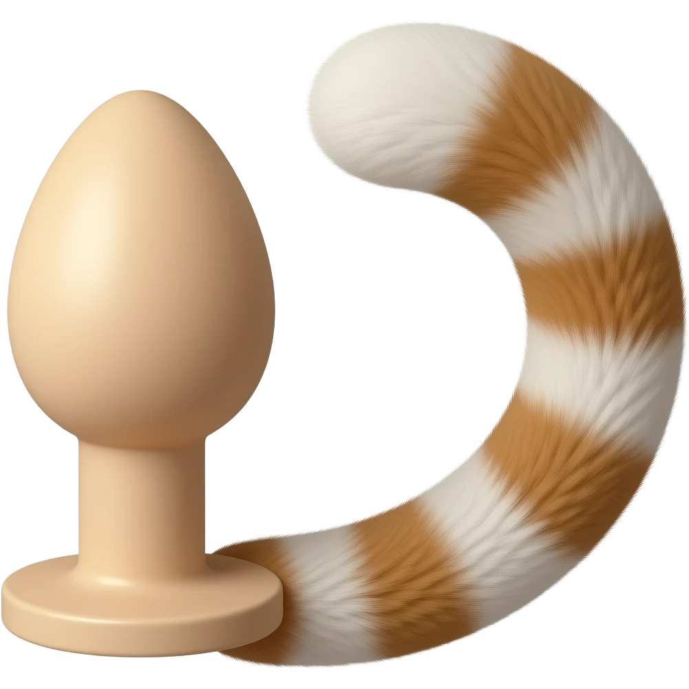 butt plug with a furry kitten tail sex toy emoji
