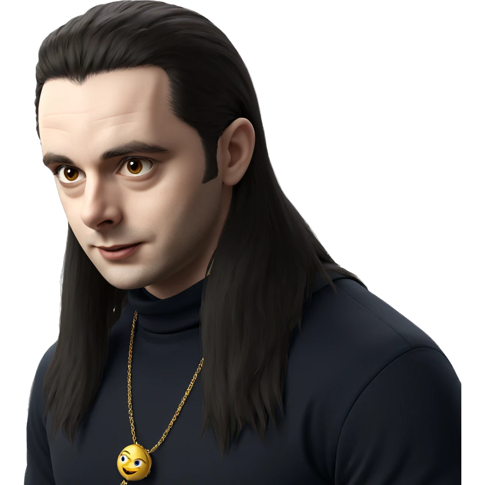 mysterious boy with necklace emoji