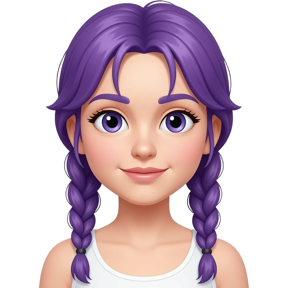 Lily love braids purple hair two braids emoji
