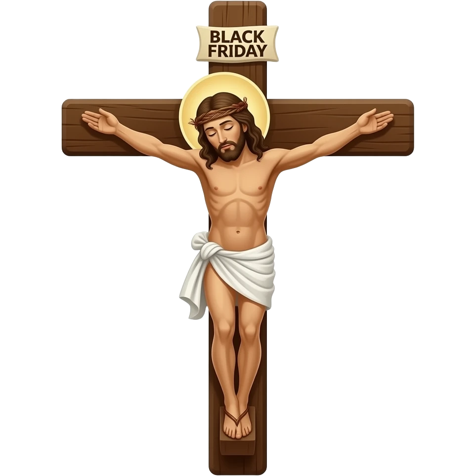 JESUS CRUCIFIED ON BLACK FRIDAY ON CROSS emoji