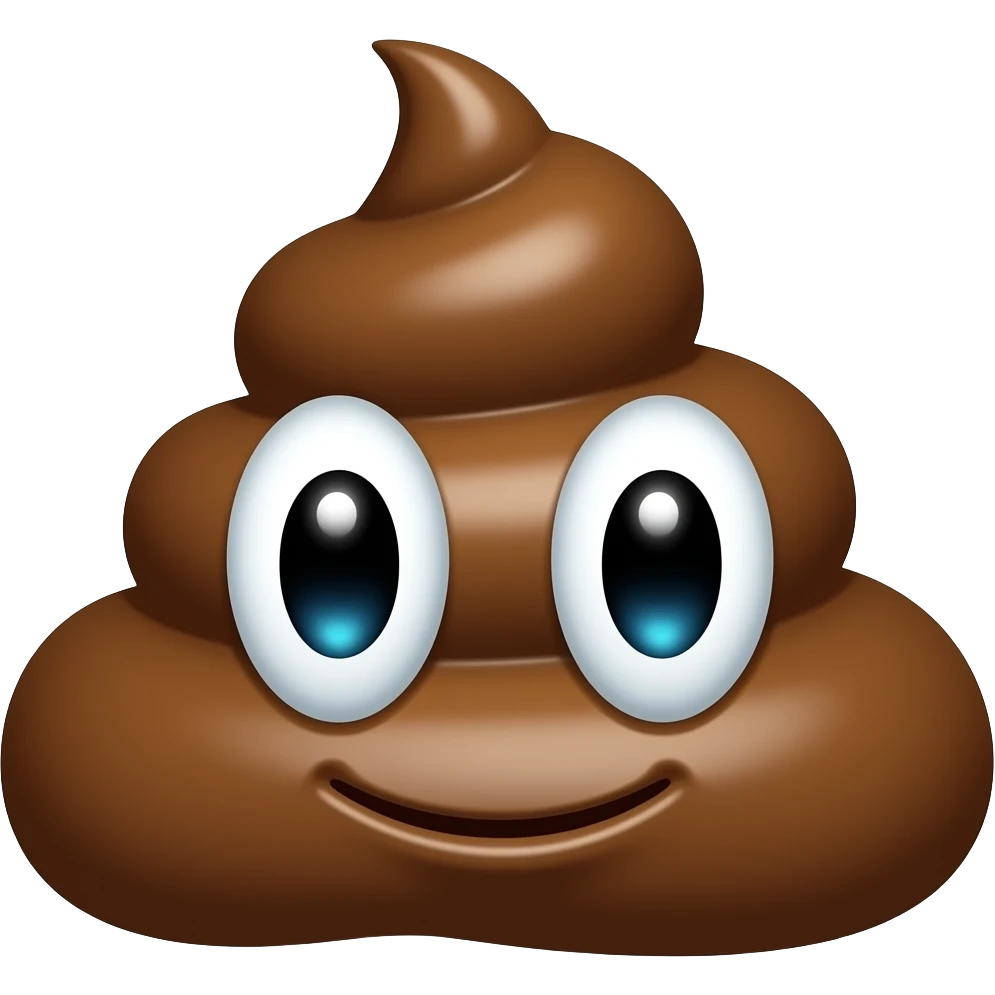 Broken poop with a face eyes in the bottom emoji