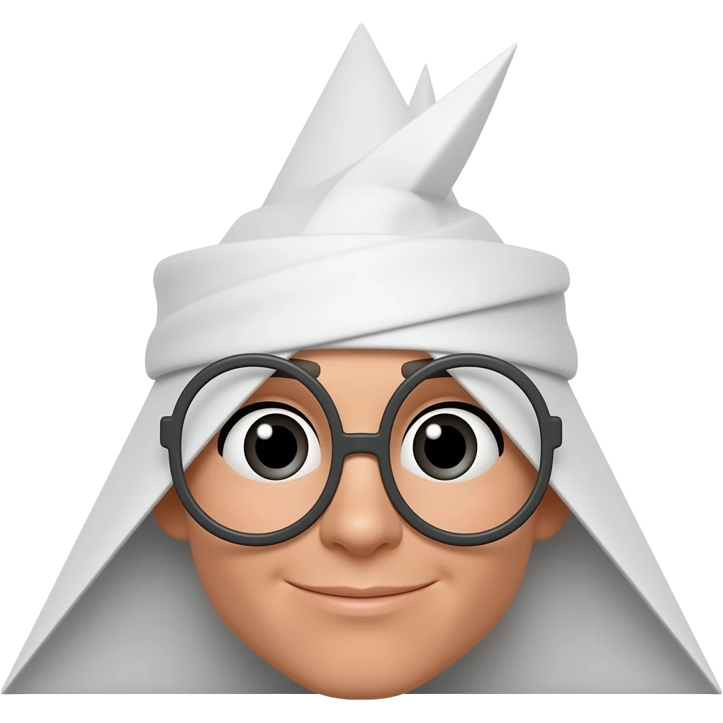 Pañuelo blanco atado en cabeza triángulo  grande memoria emoji