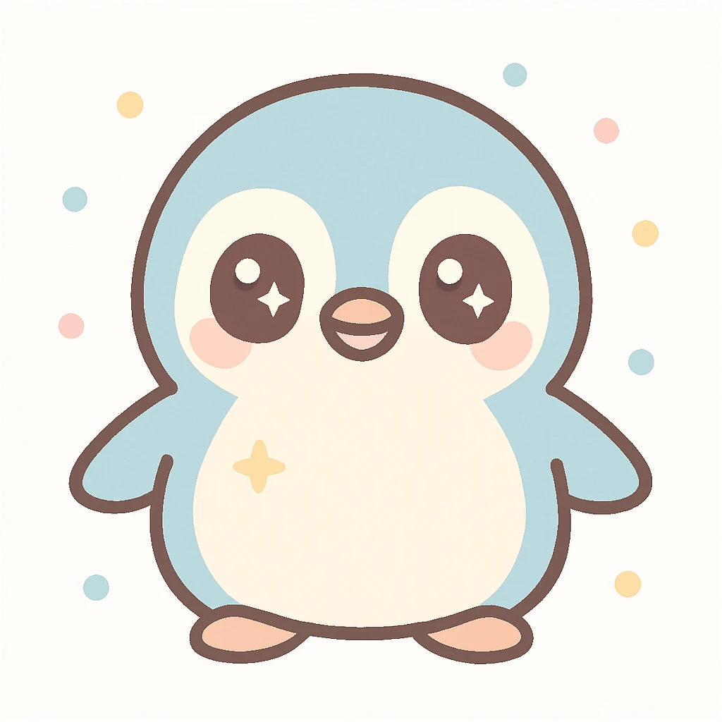penguin in kawaii style emoji