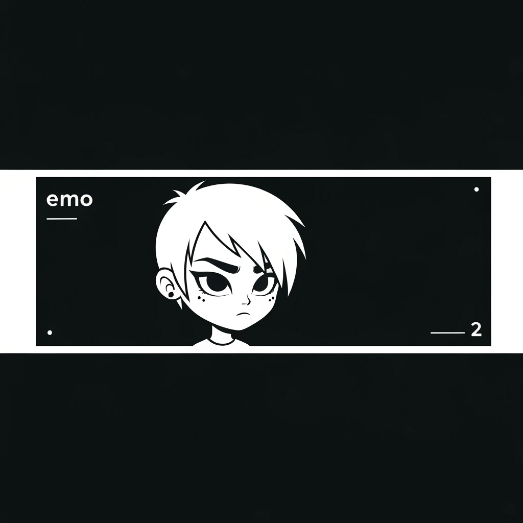 emo banner, cute, expressive, minimal, variation 2 emoji