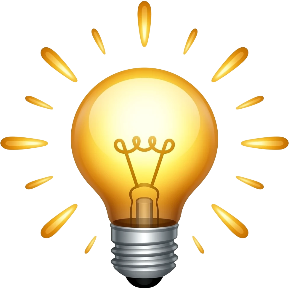un emoji de un bombillo con destellos emoji