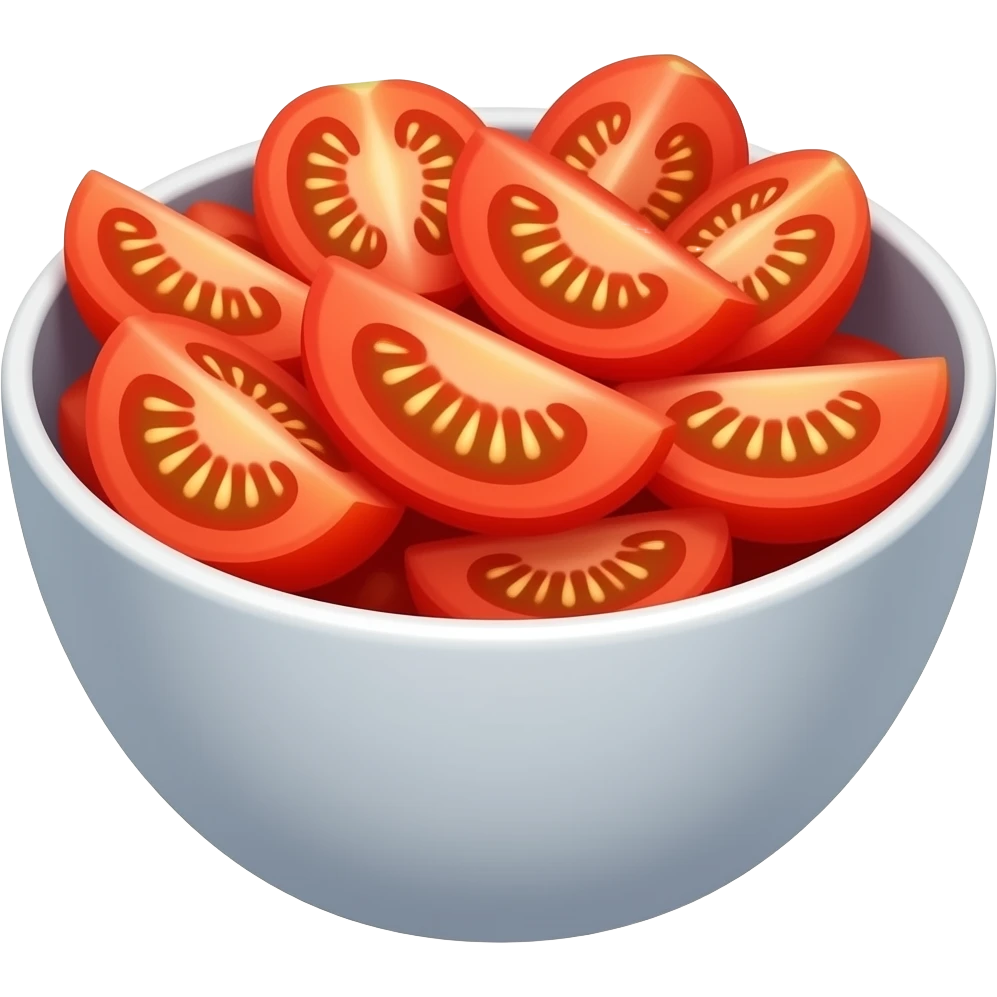 sliced cherry tomatoes in a bowl emoji