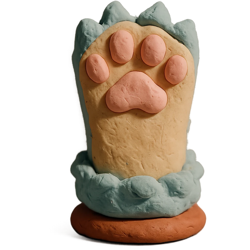 fluffy cat paw, visible fingerprints, pastel colors emoji