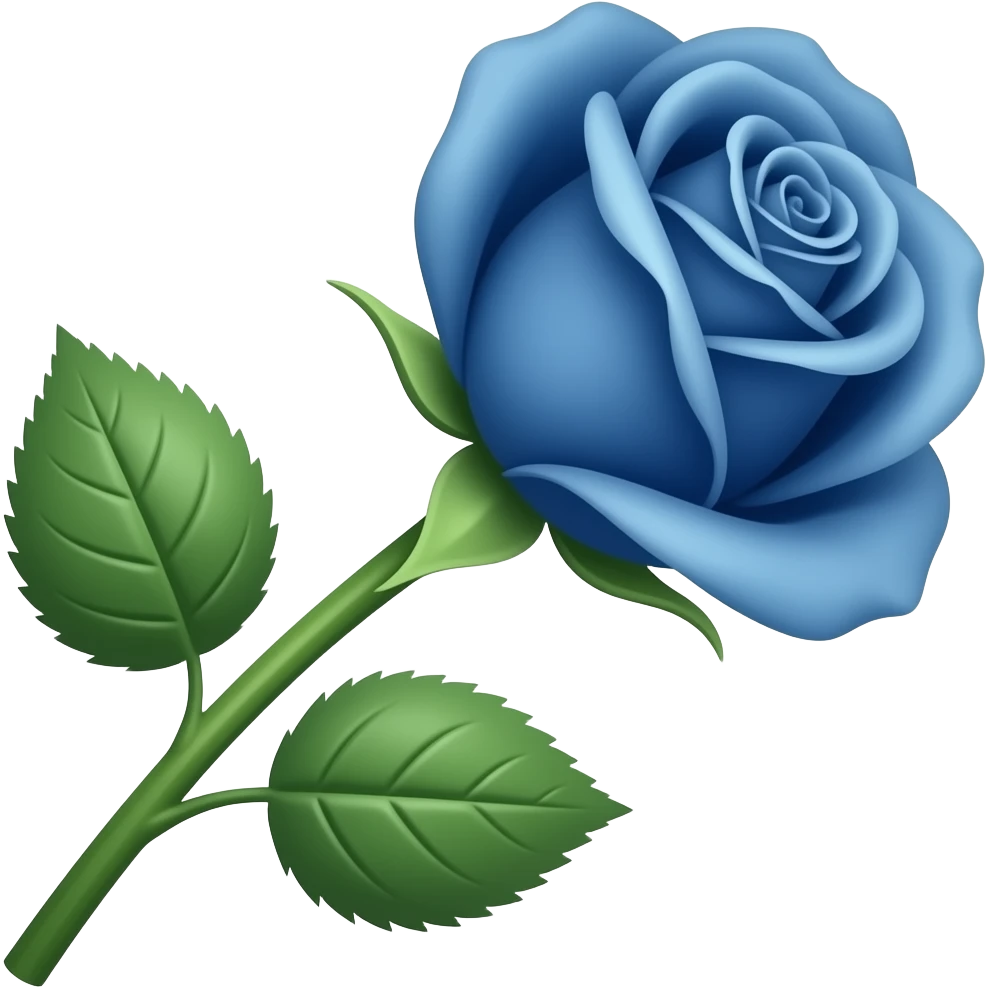 Rosa azul con ramas emoji