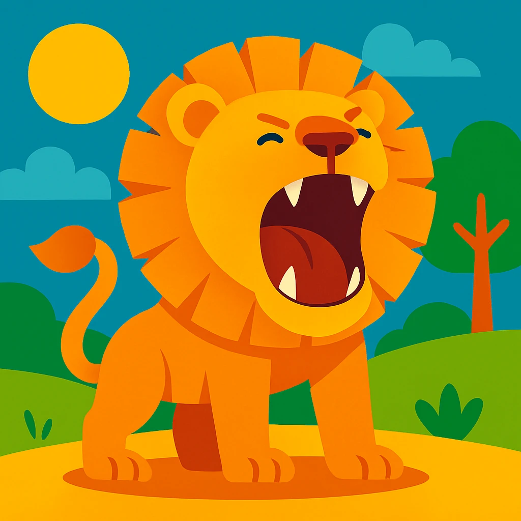 Lion roar 3D shape emoji