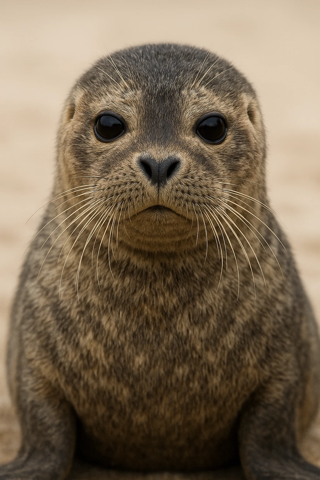 realistic seal, front view, detailed fur and whiskers emoji