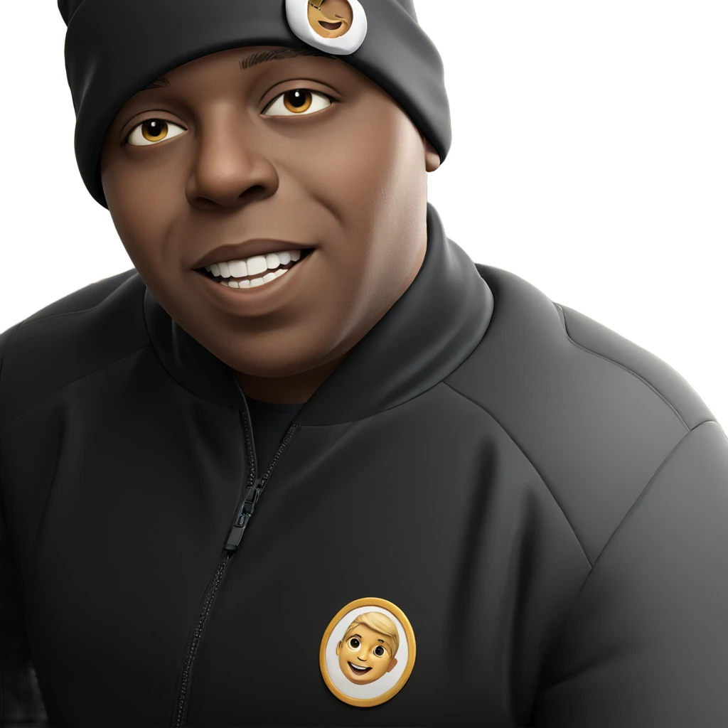 smiling boy in black jacket emoji