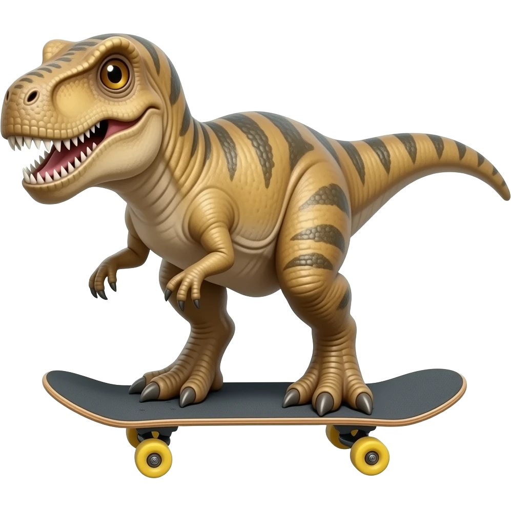Dinosaur on a skateboard emoji
