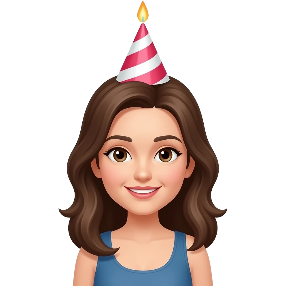 woman in a birthday cap emoji