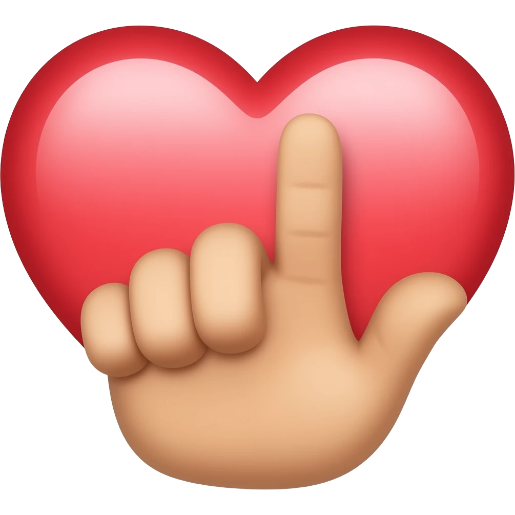 hand heart symbol with fingers only emoji