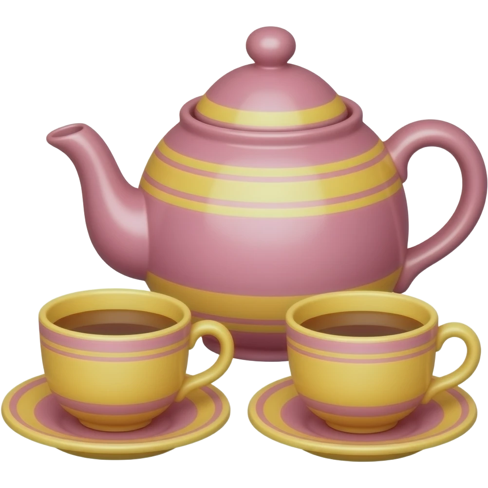 pink and yellow tea set emoji