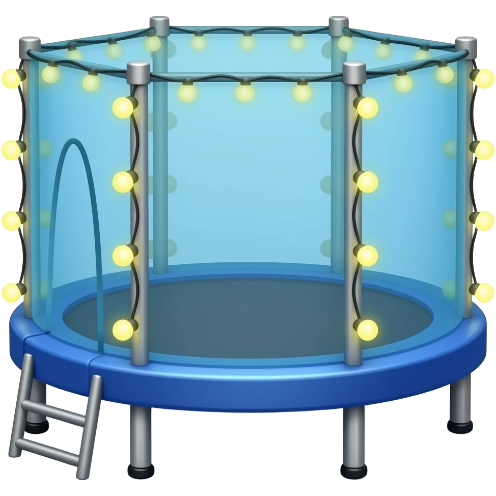 Trampoline with led lights around emoji