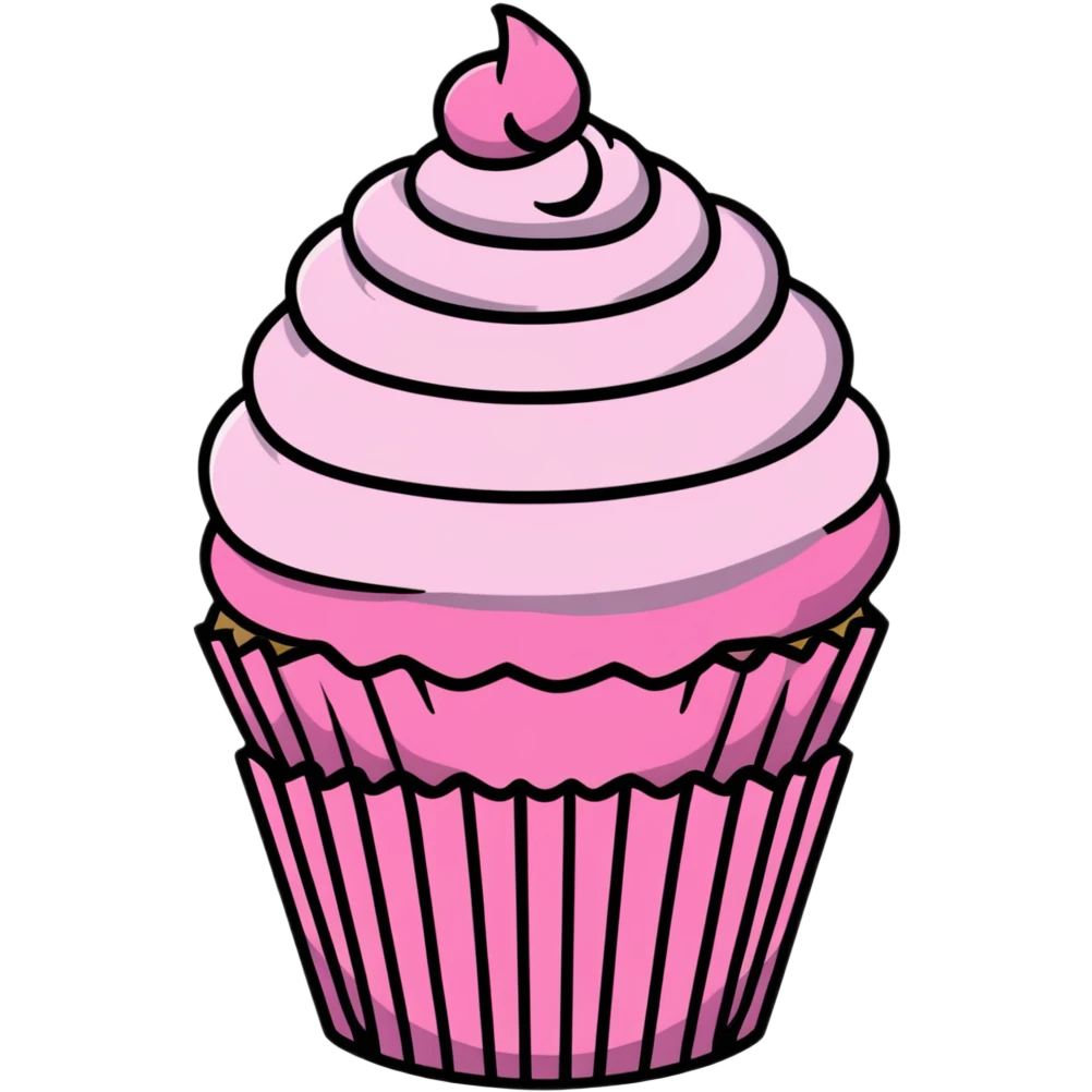 cupcake with pink icing emoji