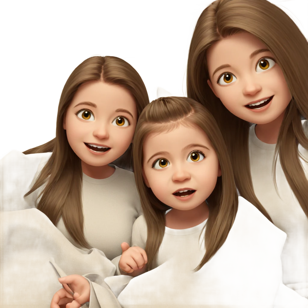 happy girls with long hair emoji