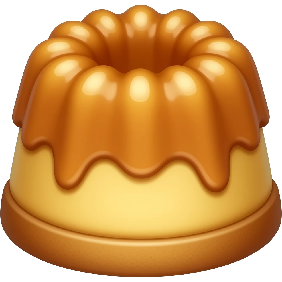 cute mini butter cake desserts, small round dome shaped cakes with ridged tops and glossy caramelized butter surface, golden brown color, kawaii dessert emoji style, simple sticker design, transparent background emoji