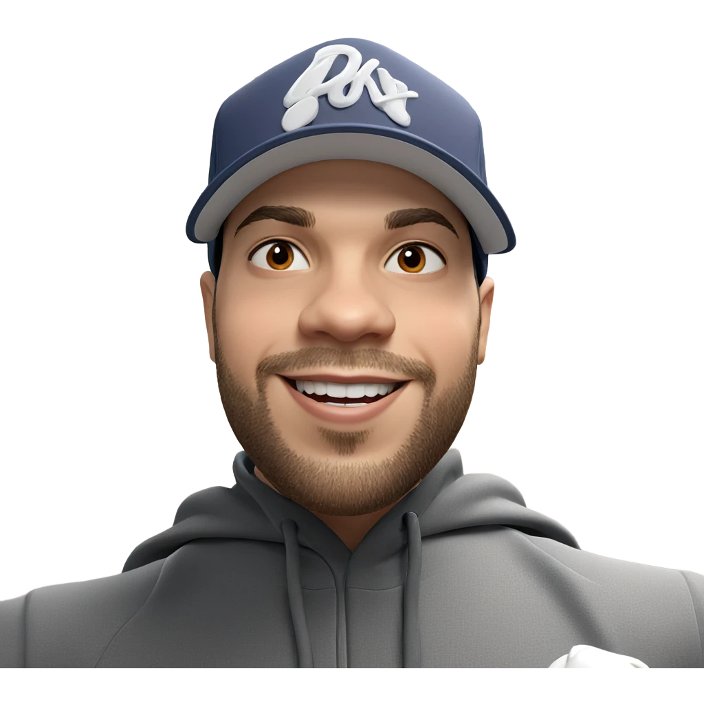 smiling boy in baseball cap emoji