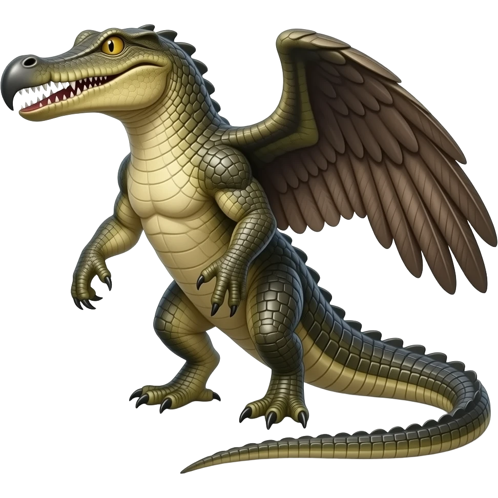 Beaky-beaked, Crocodile-Eagle-Alligator-Snake-hybrid, full body emoji