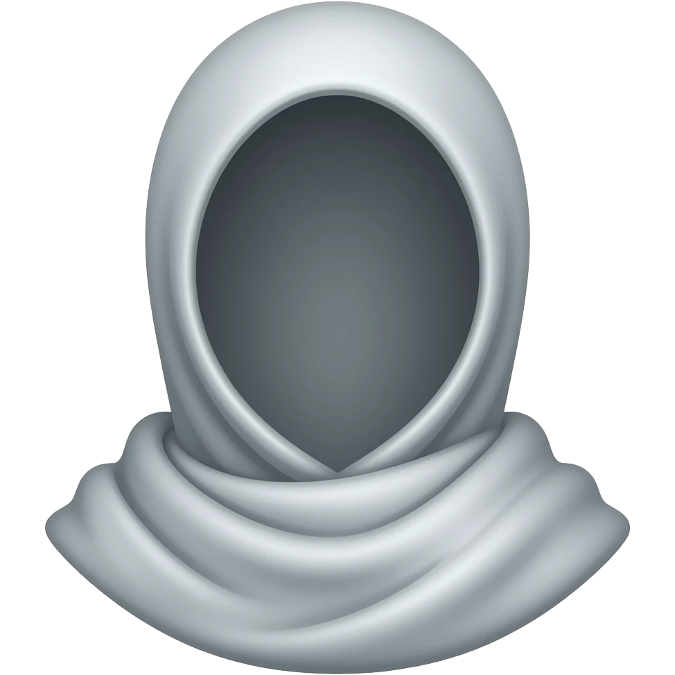 generate an empty hijab in the shape as if it is being worn but dont have a face inside it or any figure emoji