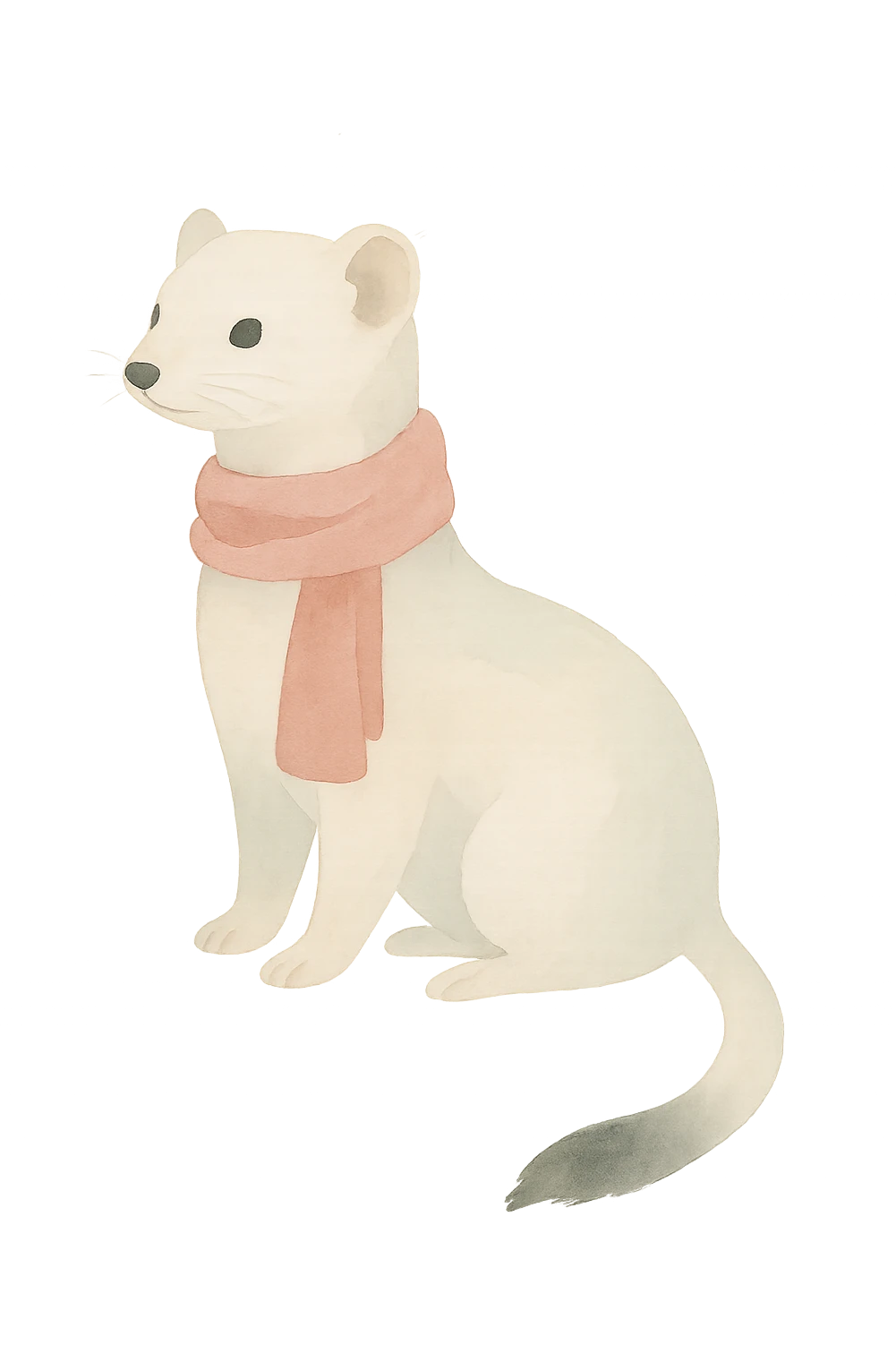 une hermine avec une écharpe emoji