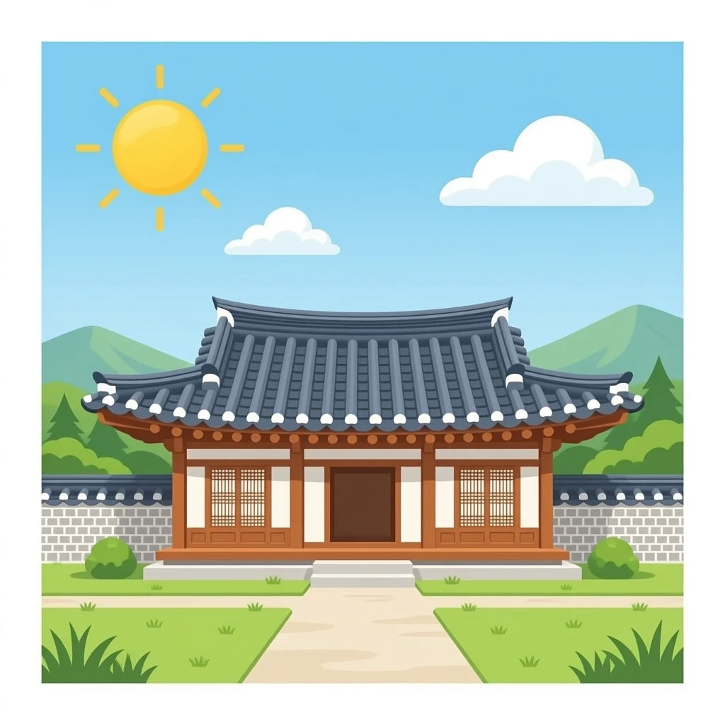 korean traditional house without sky and grass emoji