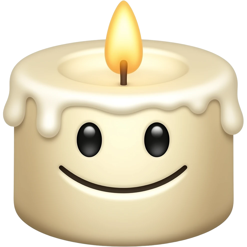 candle with smile emoji
