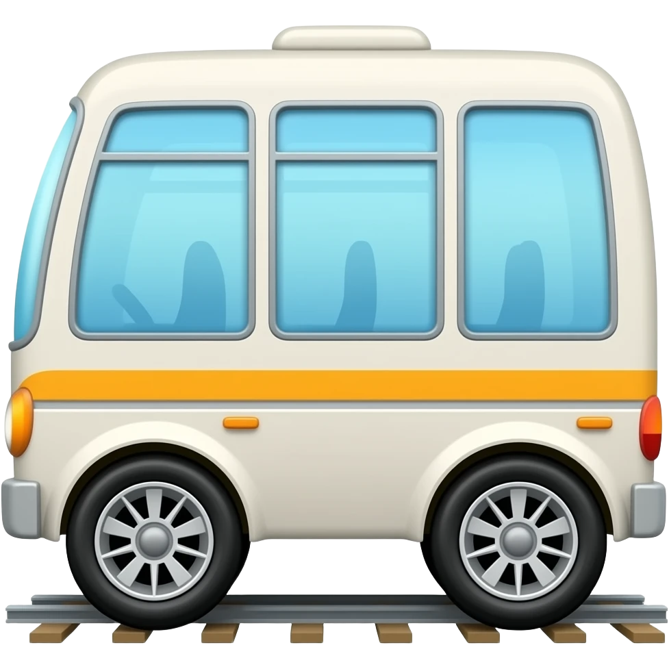 Bus with train wheels emoji