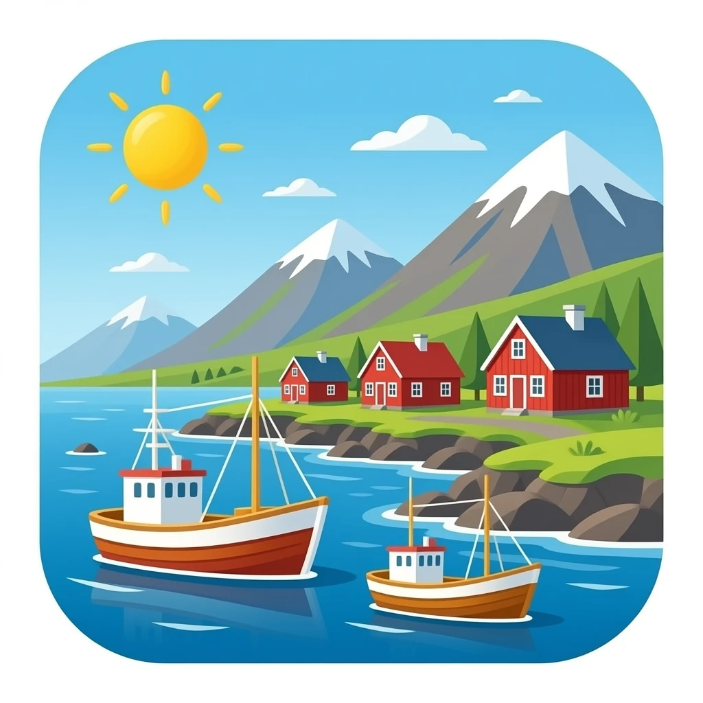 The icon is representative of Flateyri village emoji