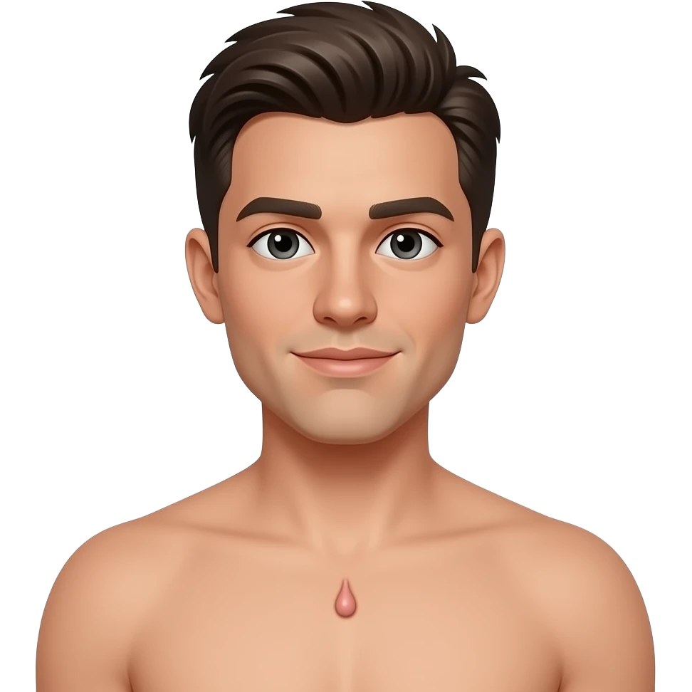 Naked complete man with genitals emoji