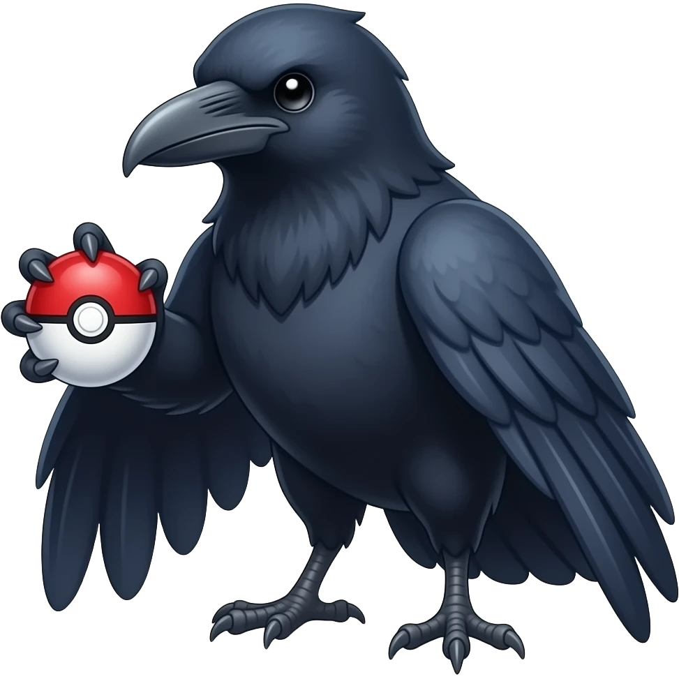 Raven holding pokeball in talons emoji