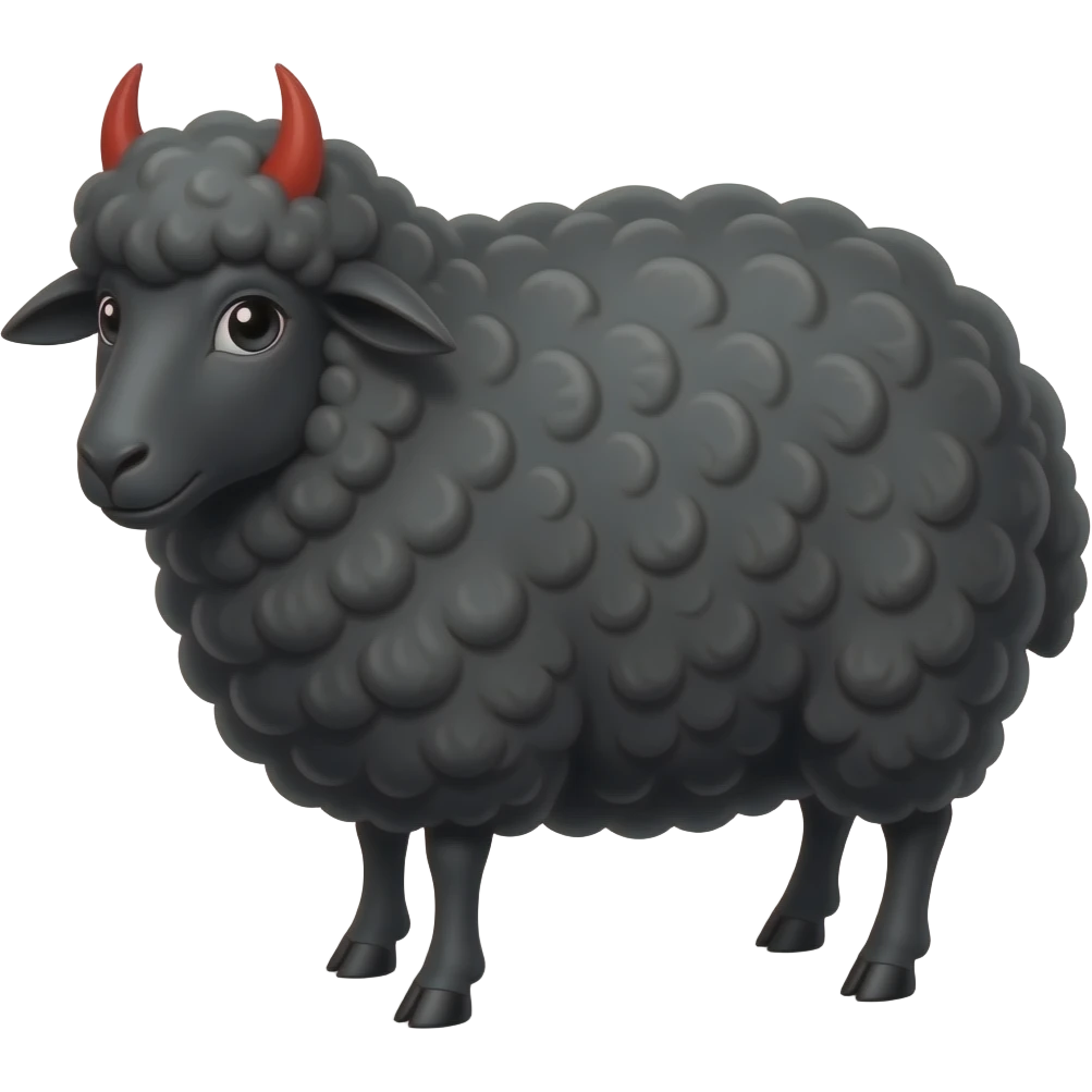 Black sheep emoji with devil horns emoji