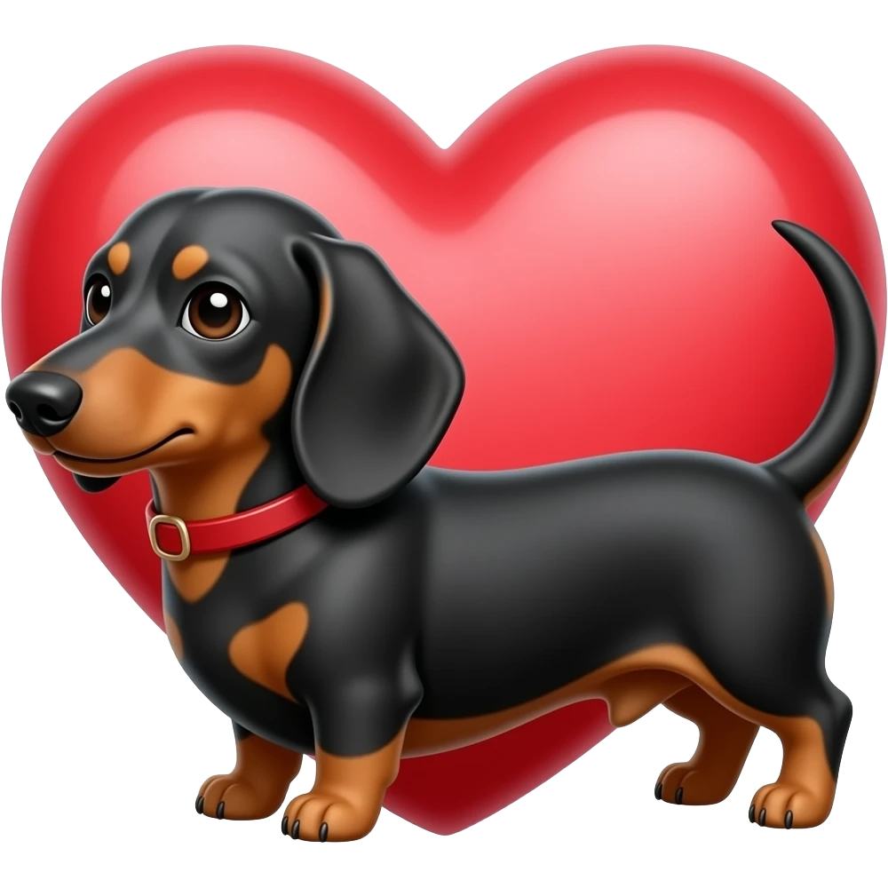 corazon perro salchicha emoji