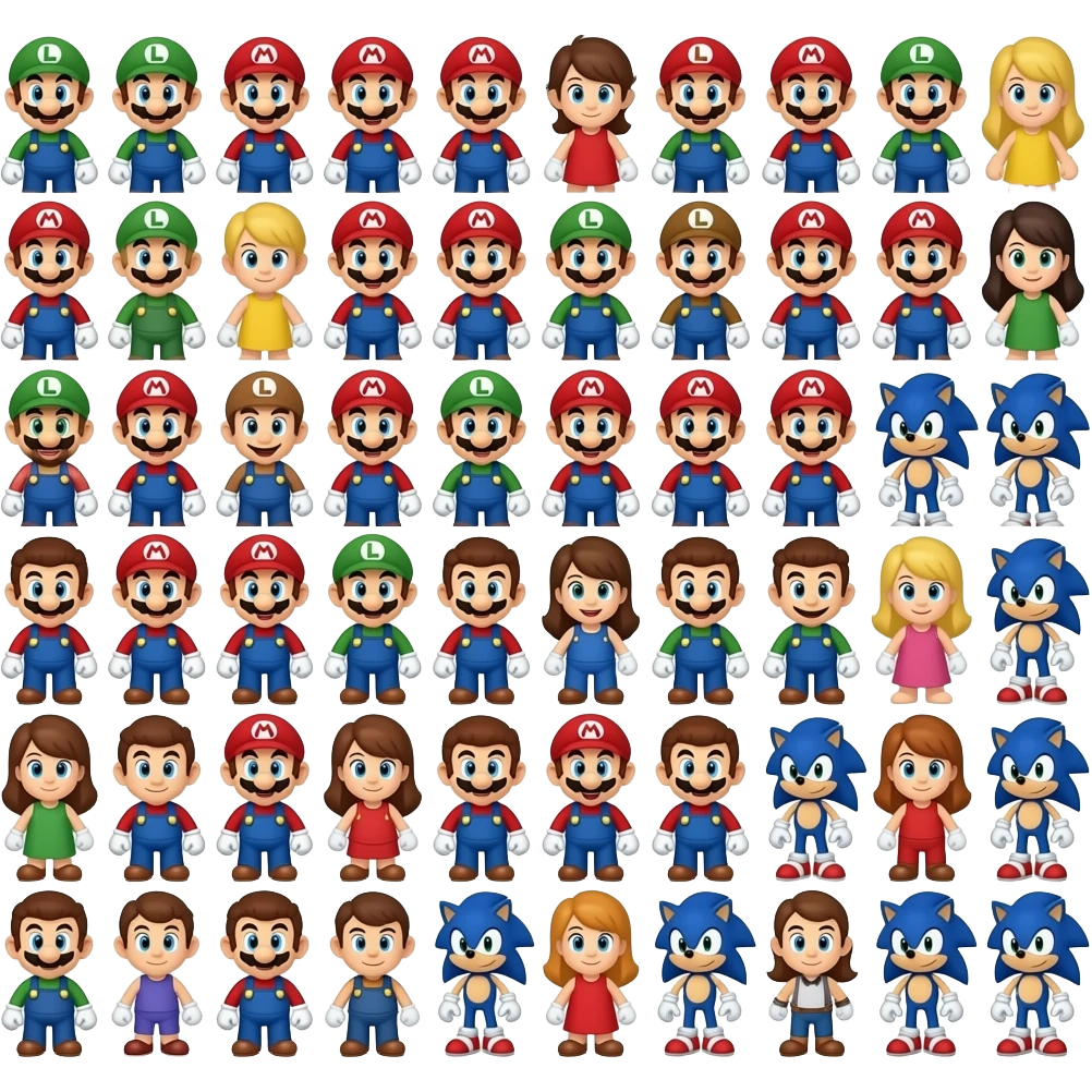 100 marios and 100 sonics emoji