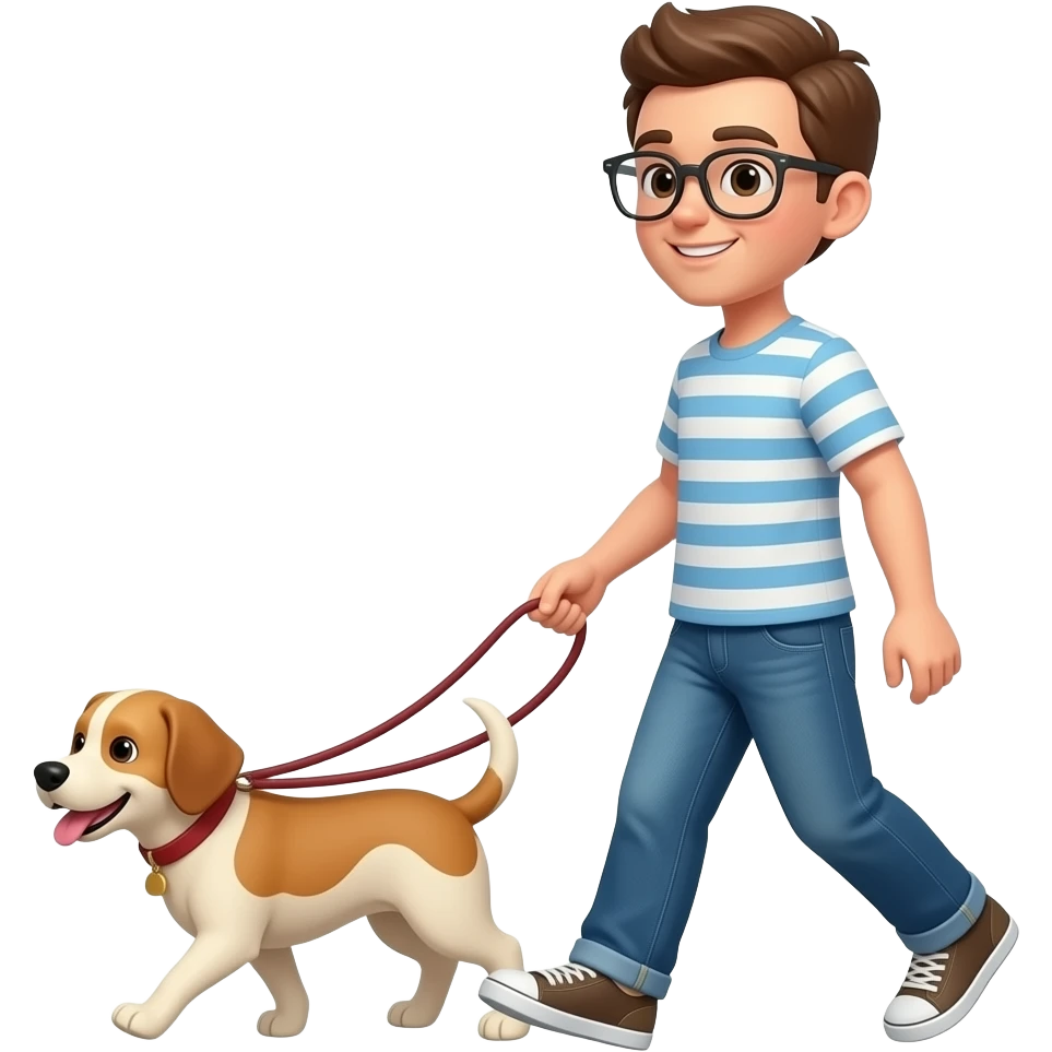 person walking dog emoji